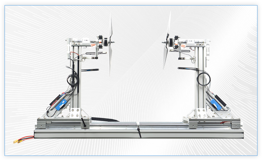 Front view of Coaxial Thrust Test Stand